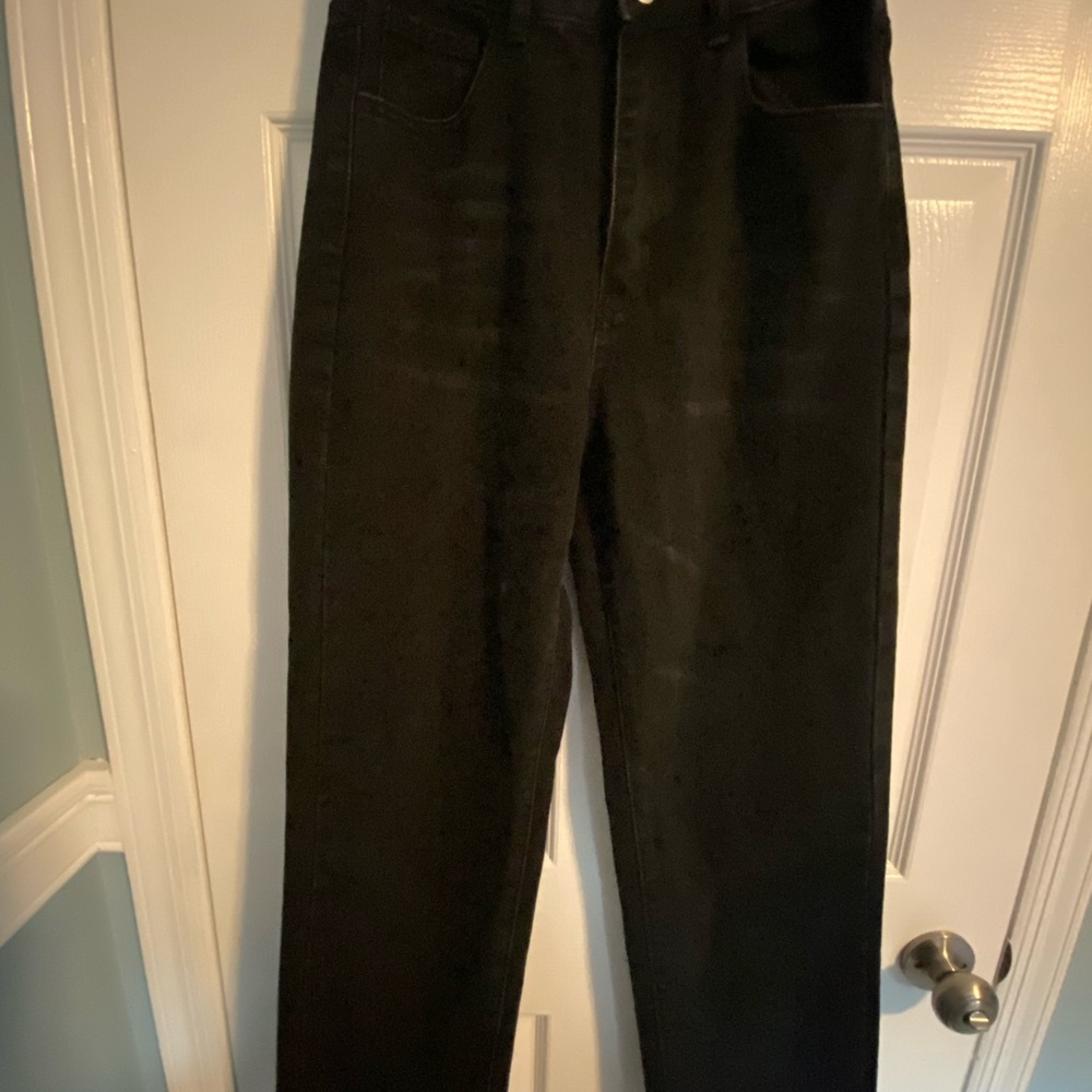 Black straight leg jeans